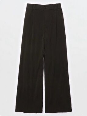 American Eagle Outfitters wide leg high waist Black stretch trousers